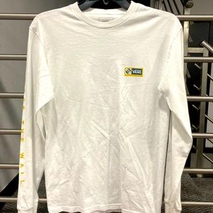 VANS “Off The Wall” LONG SLEEVE WHITE TEE MENS S